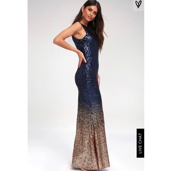navy rose gold dress